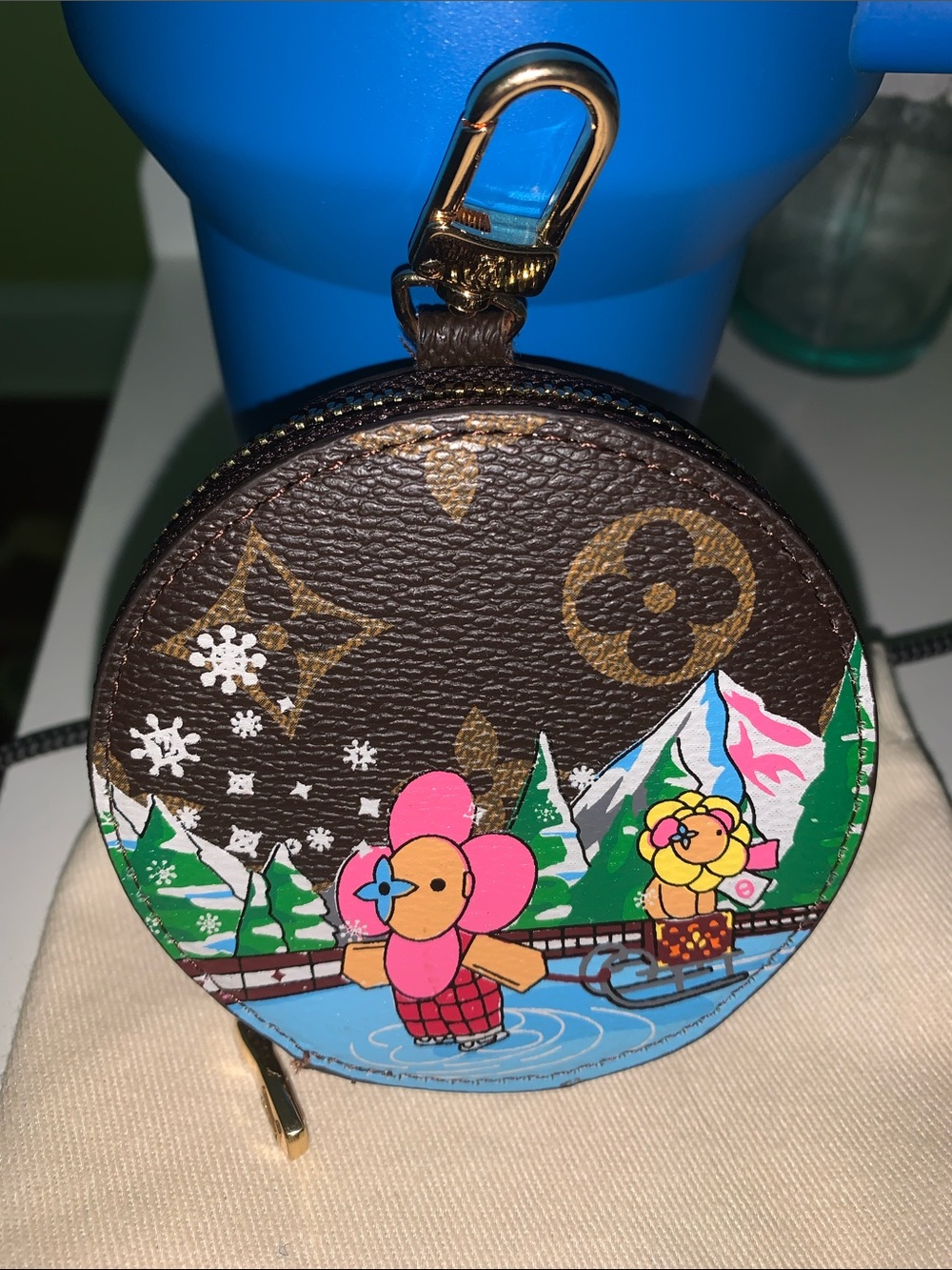 Vivienne monogram coin purse/bag charm keychain